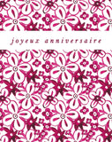 Joyeux Anniversaire' - Fuschia Pink Flower Pattern - Plantable Card
