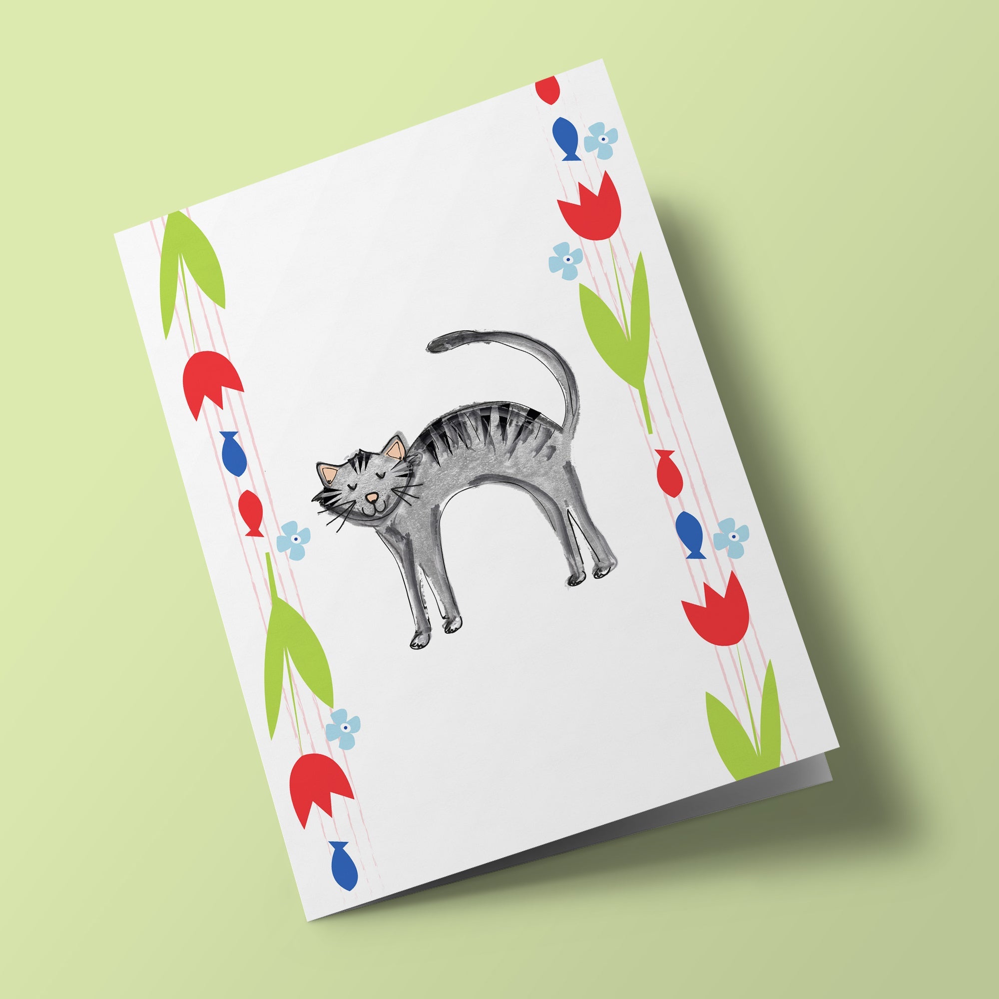 Cat and Tulips - Plantable Card