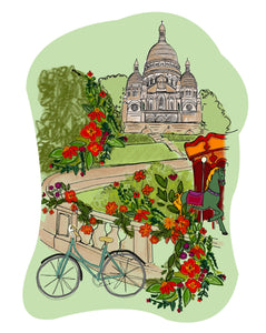 Plantable Paris - Sacred Heart with a bicycle