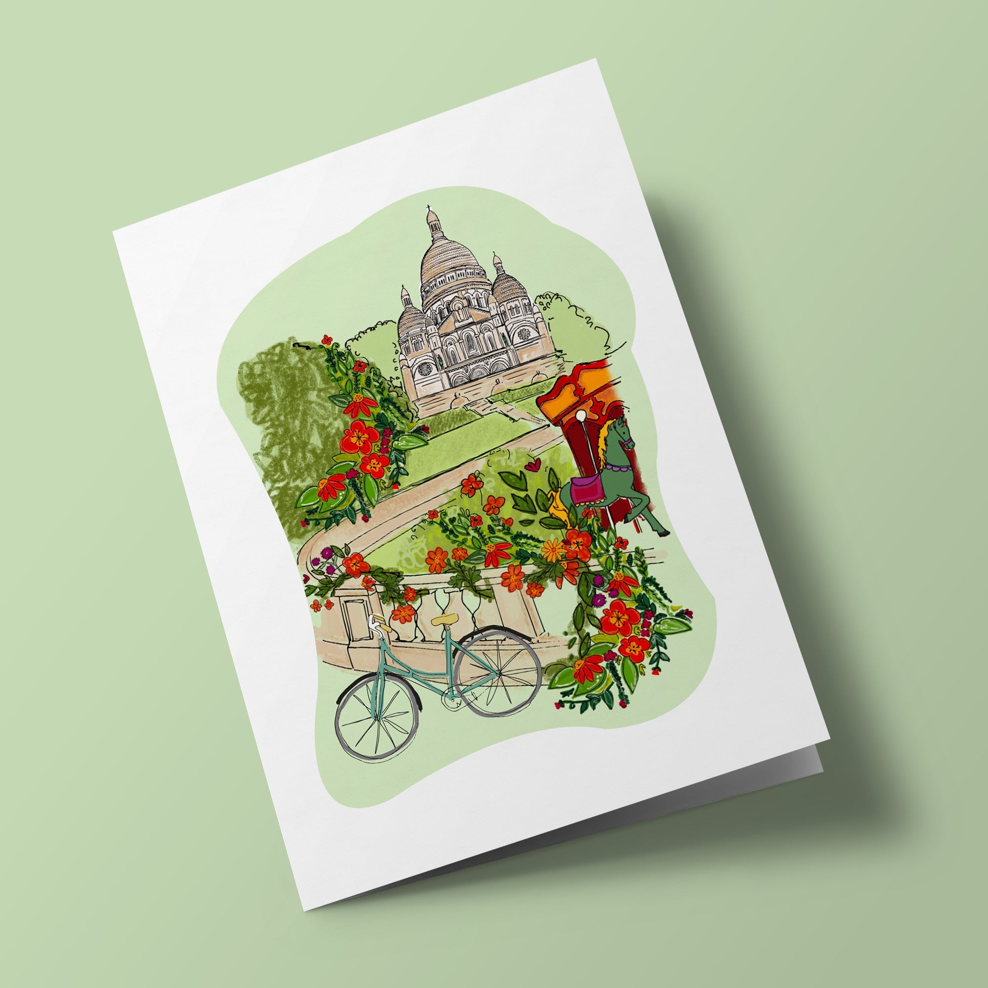 Plantable Paris - Sacred Heart with a bicycle