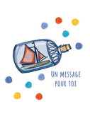 Carte à planter - "Un message pour toi" - Bateau dans une bouteille