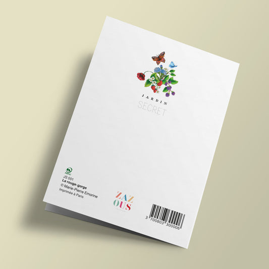 Jardin secret - rouge-gorge sous une cloche de de verre