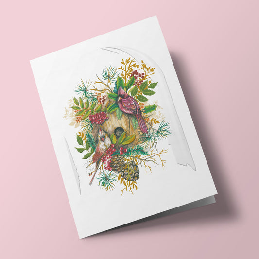 Jardin secret - cardinaux sous une cloche de verre