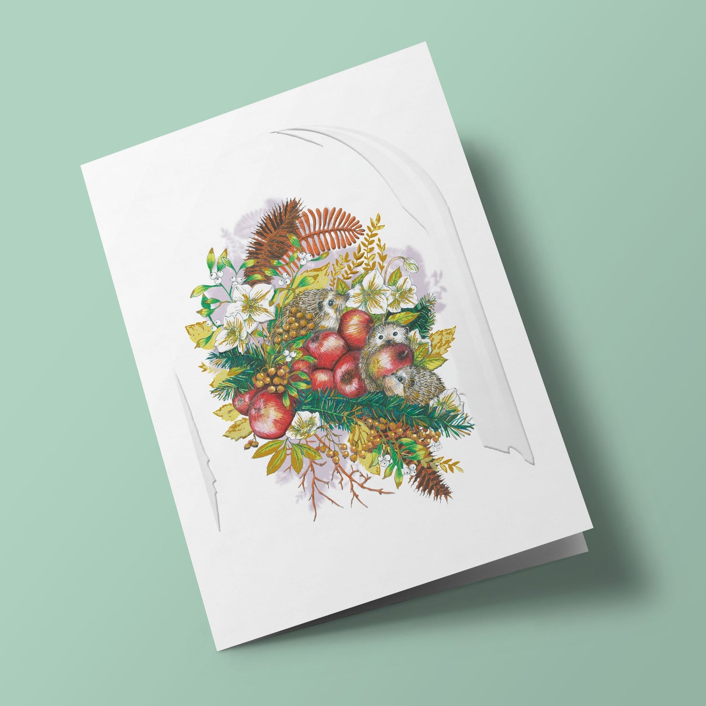 Jardin secret - hérissons sous une cloche de verre