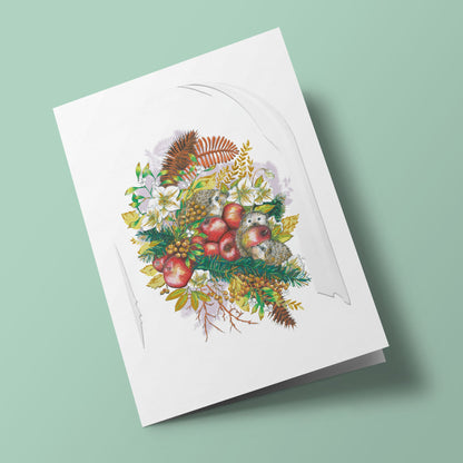 Jardin secret - hérissons sous une cloche de verre