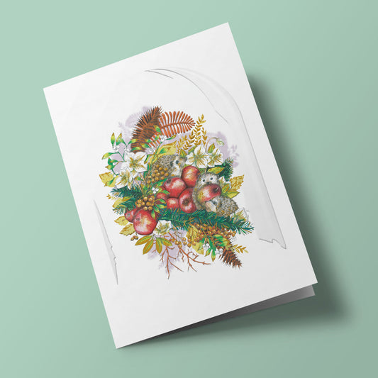 Jardin secret - hérissons sous une cloche de verre