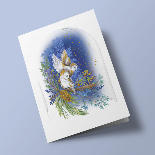 Jardin secret - chouettes sous une cloche de verre