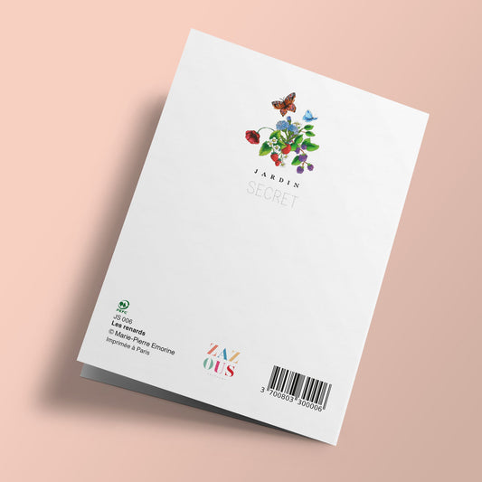 Jardin secret - renarde et renardeaux sous une cloche de verre