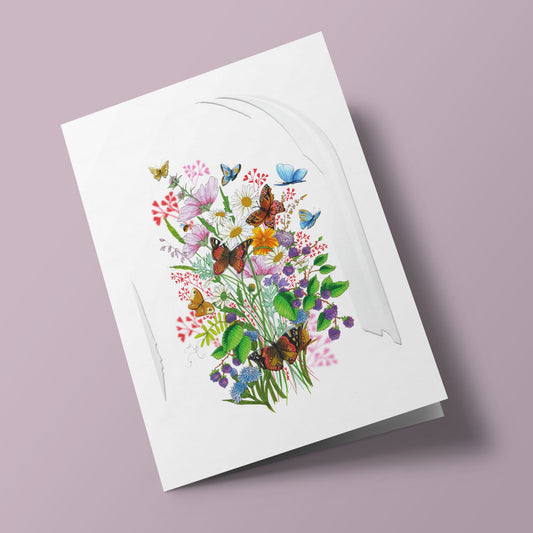 Jardin secret - papillons sous une cloche de verre