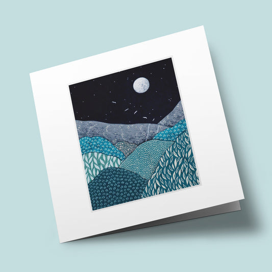 Sensitive Nature - Full Moon Over Blue and Green Hills