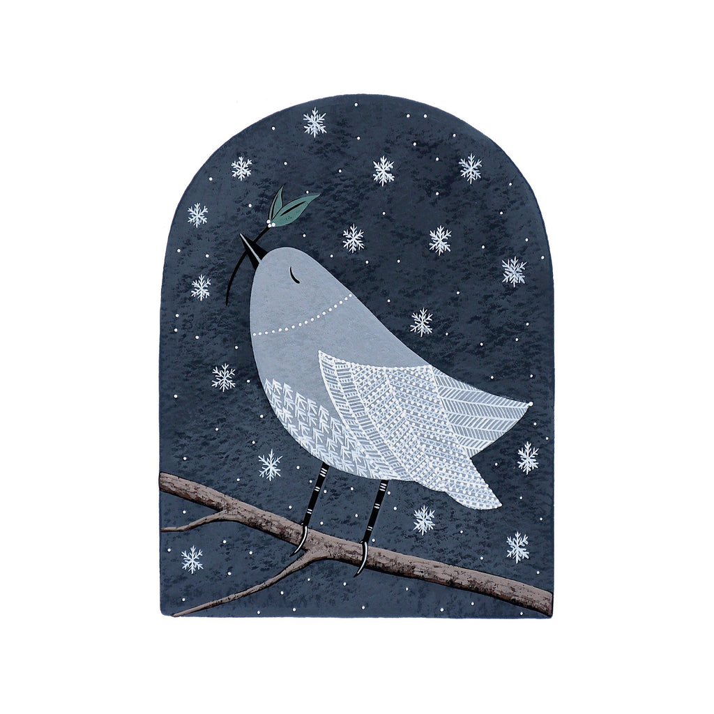 Sensitive Nature - Gray Bird in the Snow