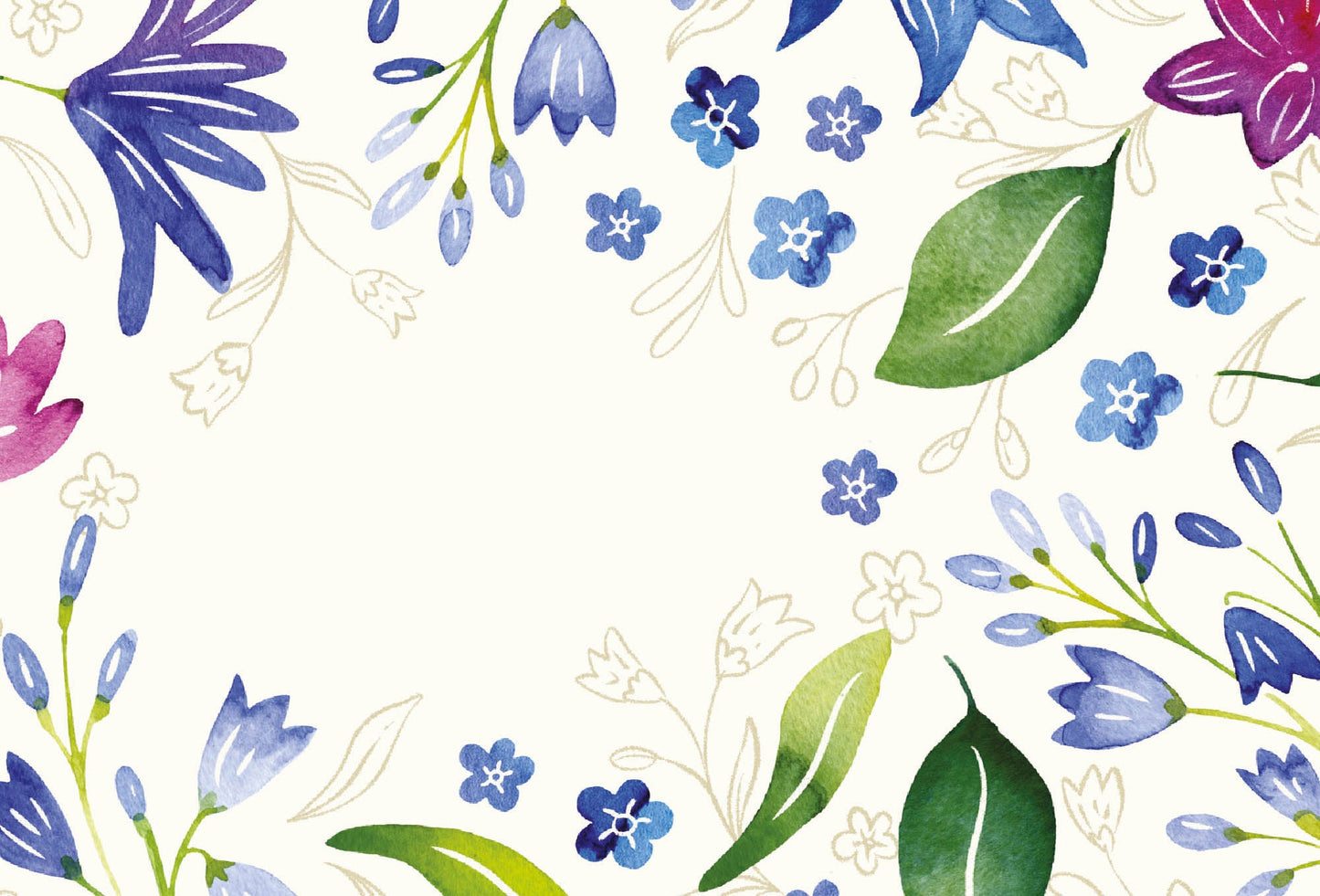 Billet doux fleurs bleues