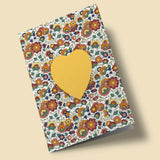 Plantable Heart - Blackground Pattern of Vintage Flowers