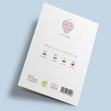 Plantable Heart - Blackground Pattern of Red and Blue Flowers