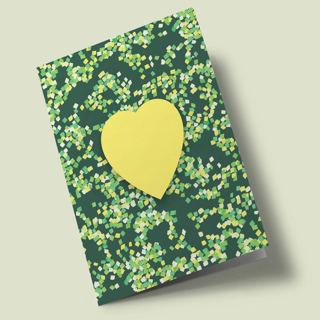 Plantable Heart - Blackground Pattern of Small Squares