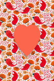 Coeur à planter - motif oiseaux