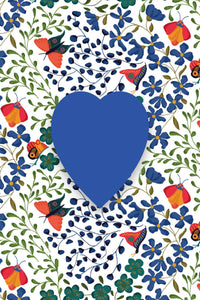 Coeur a planter - fond de papillons et fleurs