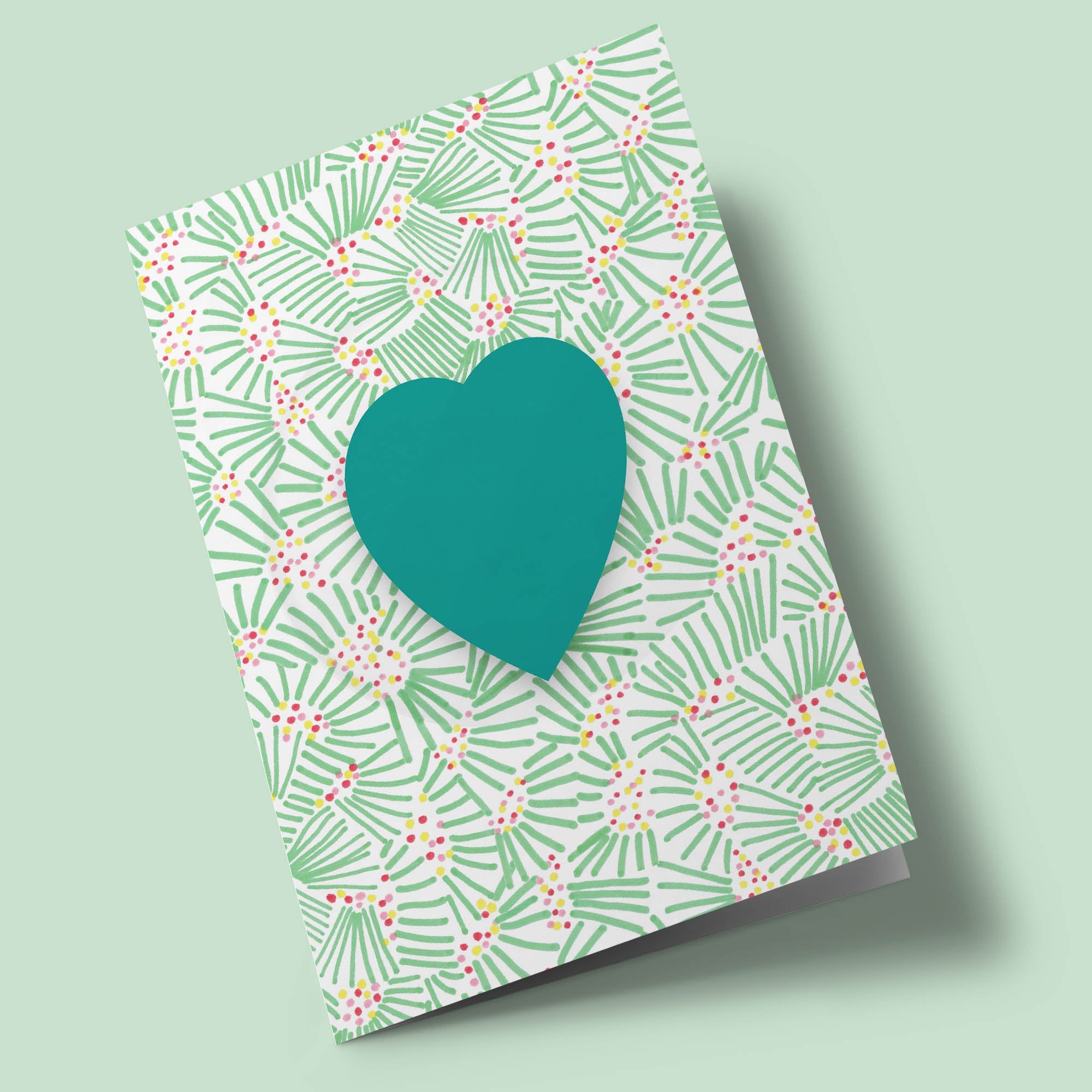 Plantable Heart - Blackground Pattern of Lines and Polka Dots