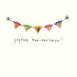 Pencils - 'joyeux anniversaire', guirlande de fanions