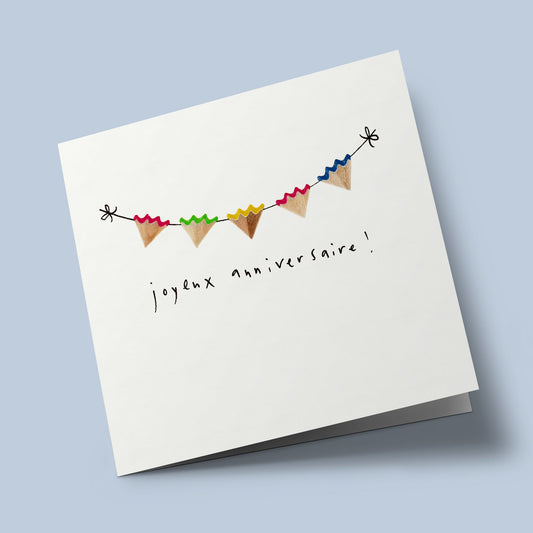Pencils - 'joyeux anniversaire', guirlande de fanions