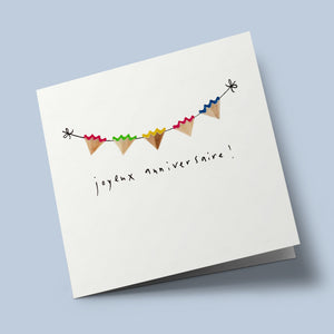 Pencils - 'joyeux anniversaire', guirlande de fanions