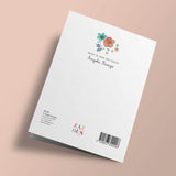 Say it with flowers - Joyeux anniversaire ! - purple and orange flowers