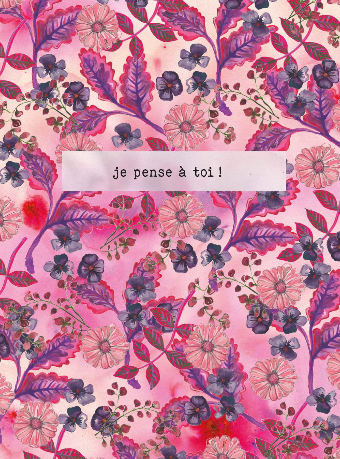 Say it with flowers - Je pense Ã  toi ! - pink and plum flowers
