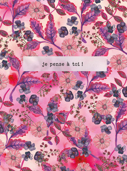 Say it with flowers - Je pense Ã  toi ! - pink and plum flowers