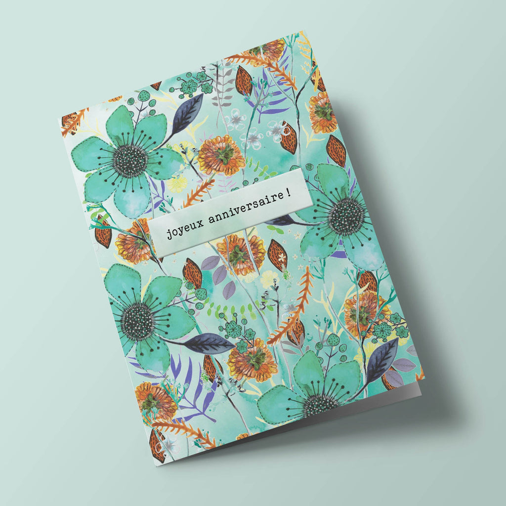 Joyeux anniversaire ! - Turquoise and orange flowers