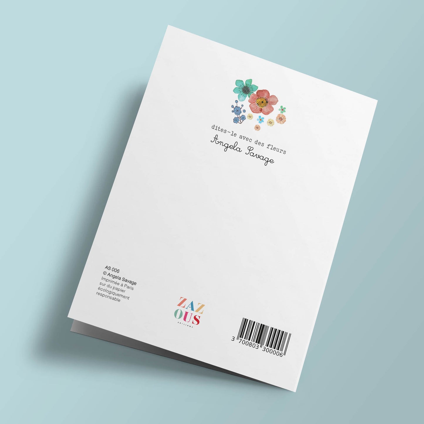 Say it with flowers - Bon anniversaire - yellow, brown and turquoise blue flowers