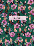 Dites-le avec des fleurs - Merci ! - fleurs roses sur fond vert sapin