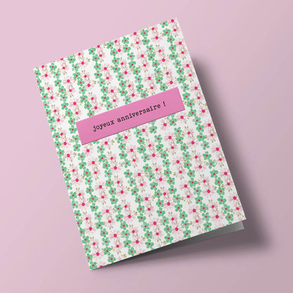 Say it with flowers - Joyeux anniversaire - pink and green daisies