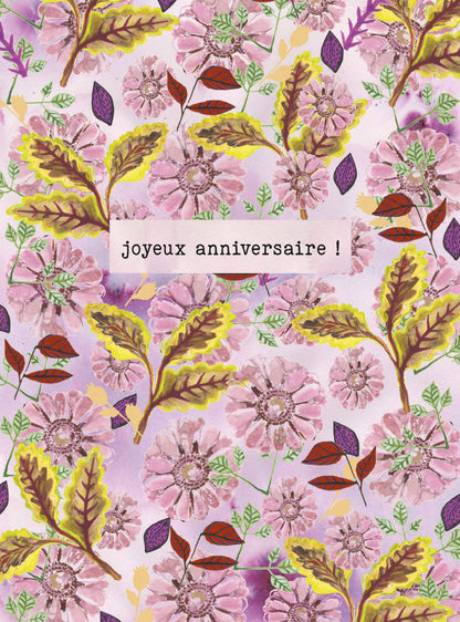 Say it with flowers - Joyeux anniversaire ! - yellow and pink flowers