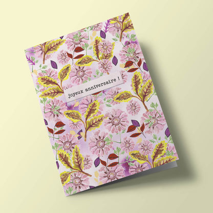 Say it with flowers - Joyeux anniversaire ! - yellow and pink flowers