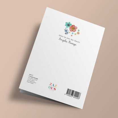 Say it with flowers - Bon anniversaire - young leaves and beige flowers