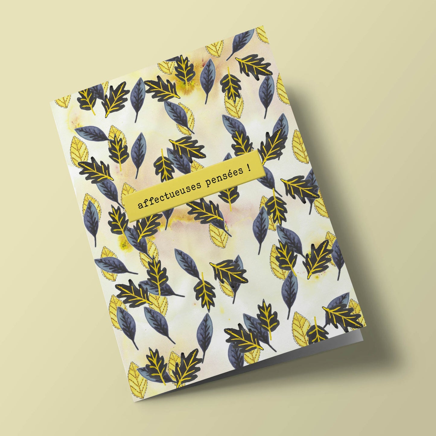 Say it with flowers - Affectueuses pensÃ©es - gray and yellow leaves