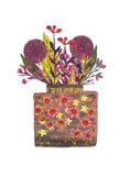Mary's bouquet - purple and yellow flower vase