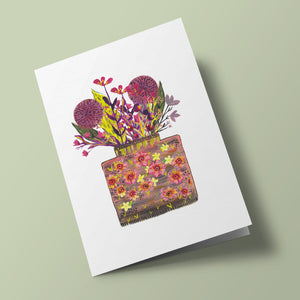 Bouquet de Mary - vase a fleurs parmes et jaunes