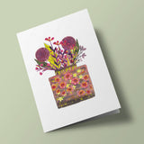 Bouquet de Mary - vase a fleurs parmes et jaunes