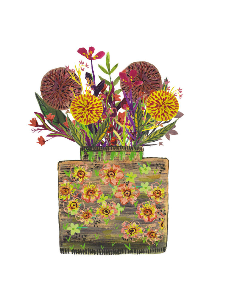 Mary's bouquet - vase with orange flowers