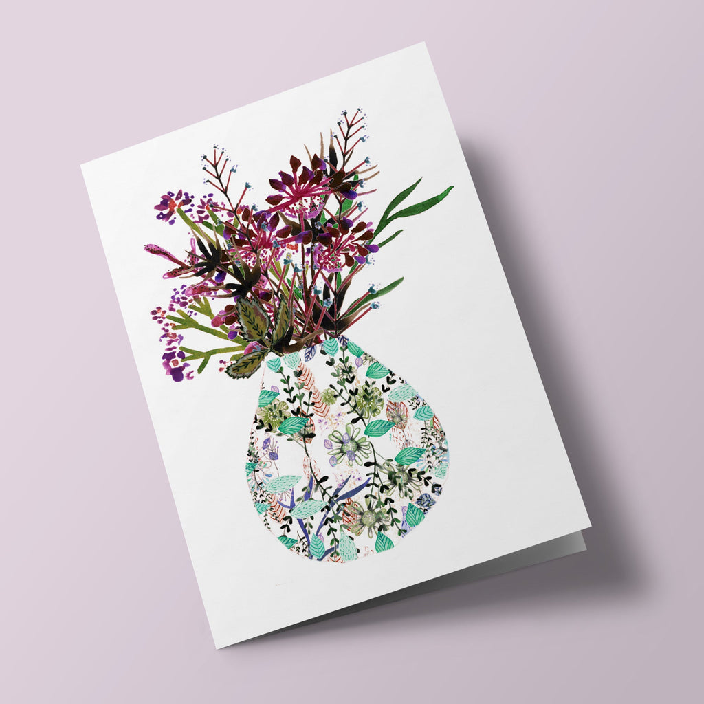 Bouquet de Mary - vase blanc et bleu turquoise