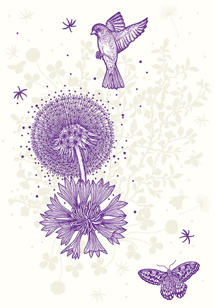 Fossil - Dandelion and purple bird