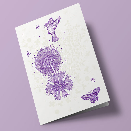 Fossil - Dandelion and purple bird