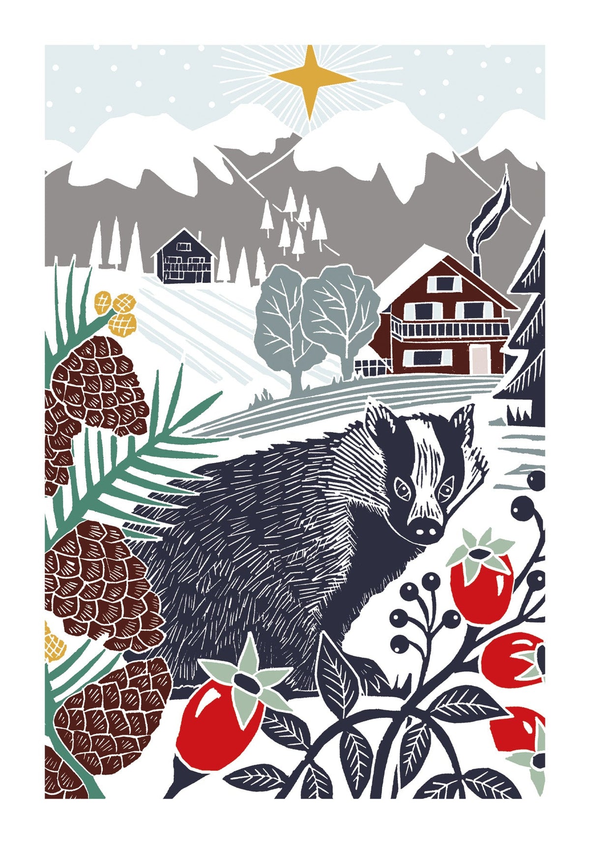 Nature Trail - Badger in a Winter Landscape