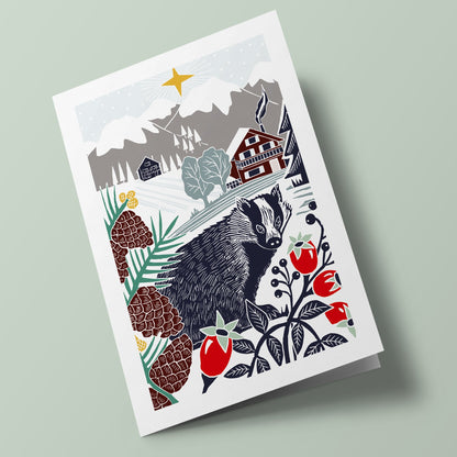 Nature Trail - Badger in a Winter Landscape