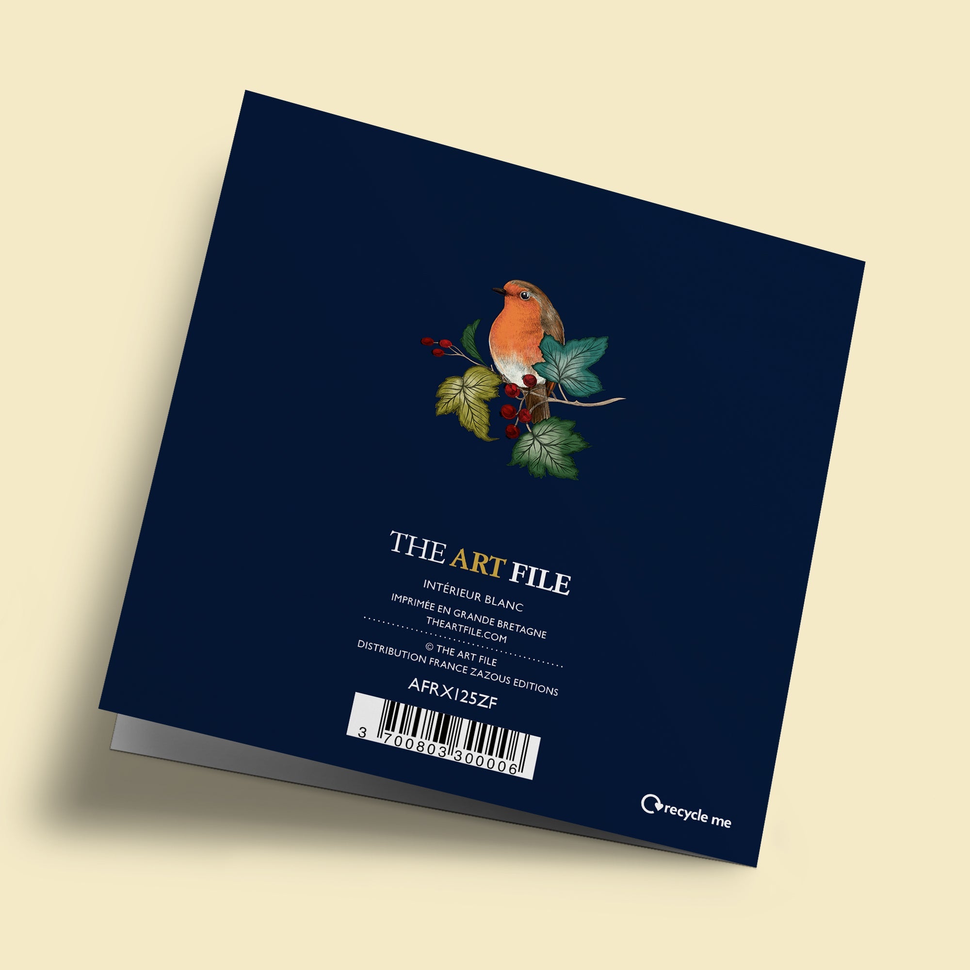 Noël Mix - Oiseaux et branches, sur fond bleu foncé