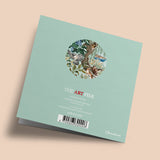 Noël Mix - Animaux de bois, sur fond vert menthe