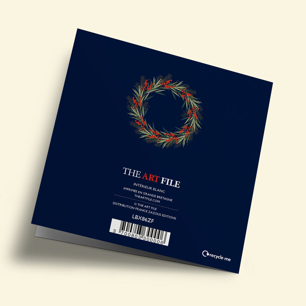 Christmas Mix - red berries, on dark blue background