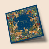 Noël Mix - Animaux de bois, sur fond bleu foncé