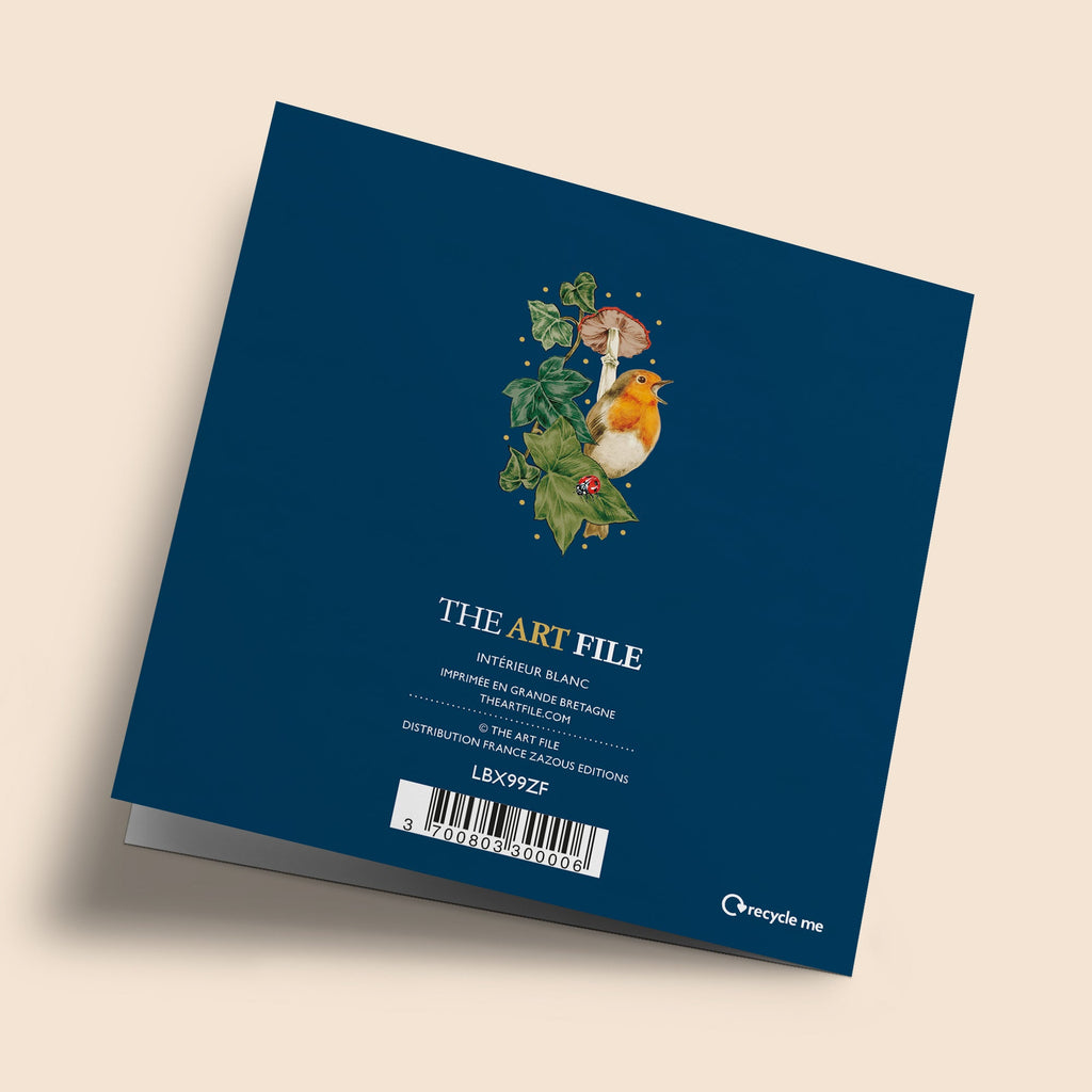 Noël Mix - Animaux de bois, sur fond bleu foncé